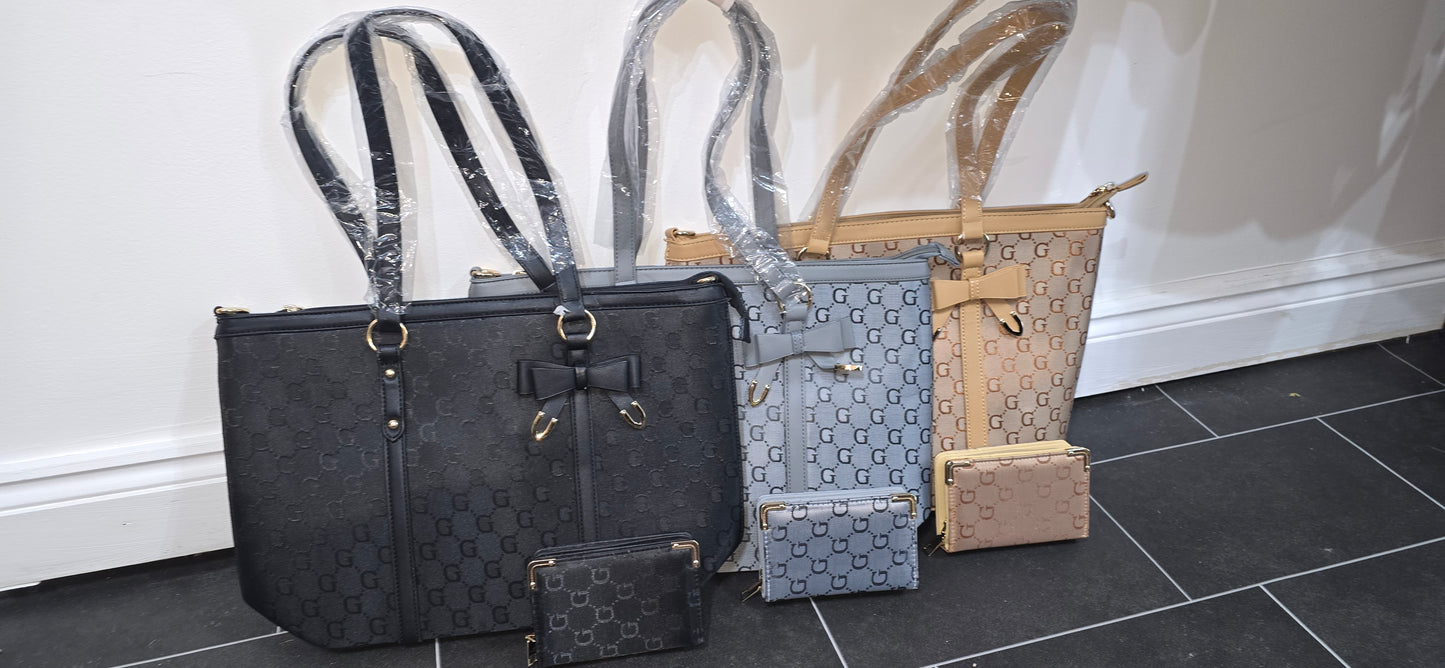Loren Bow Bag & Purse Sets - 3 Colours