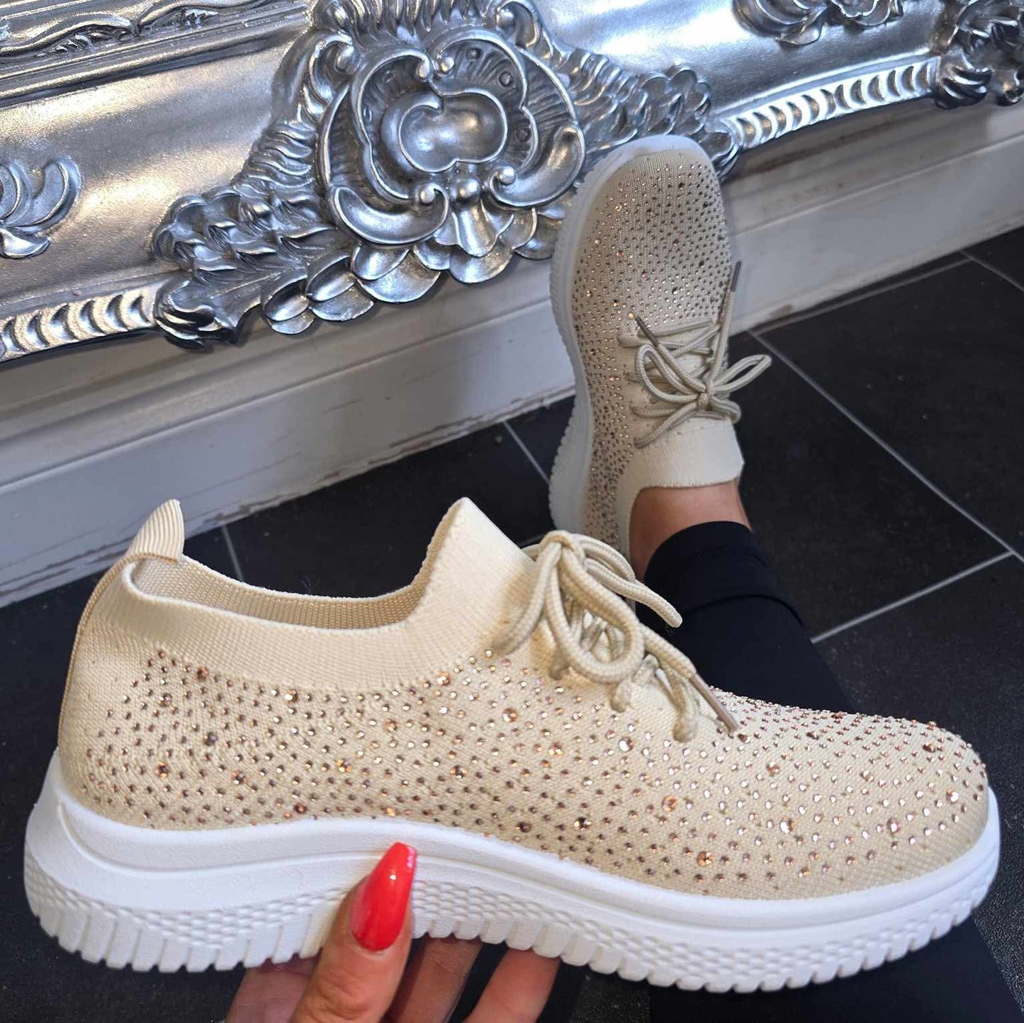 Diamante Sock Trainers- 3 Colours