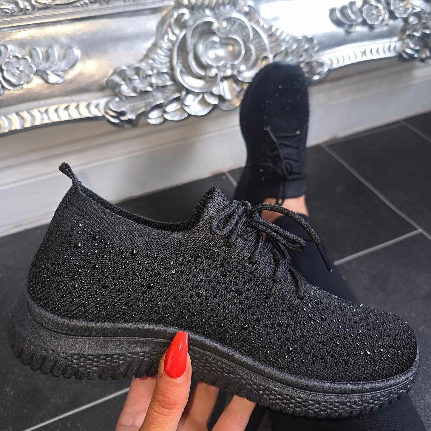 Diamante Sock Trainers- 3 Colours