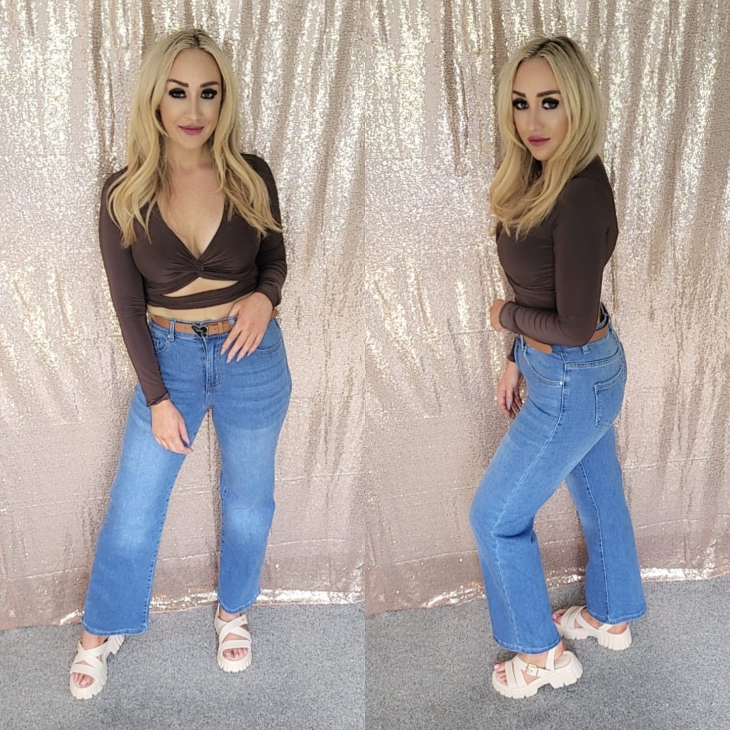 Harley Wide leg jeans - Dark denim