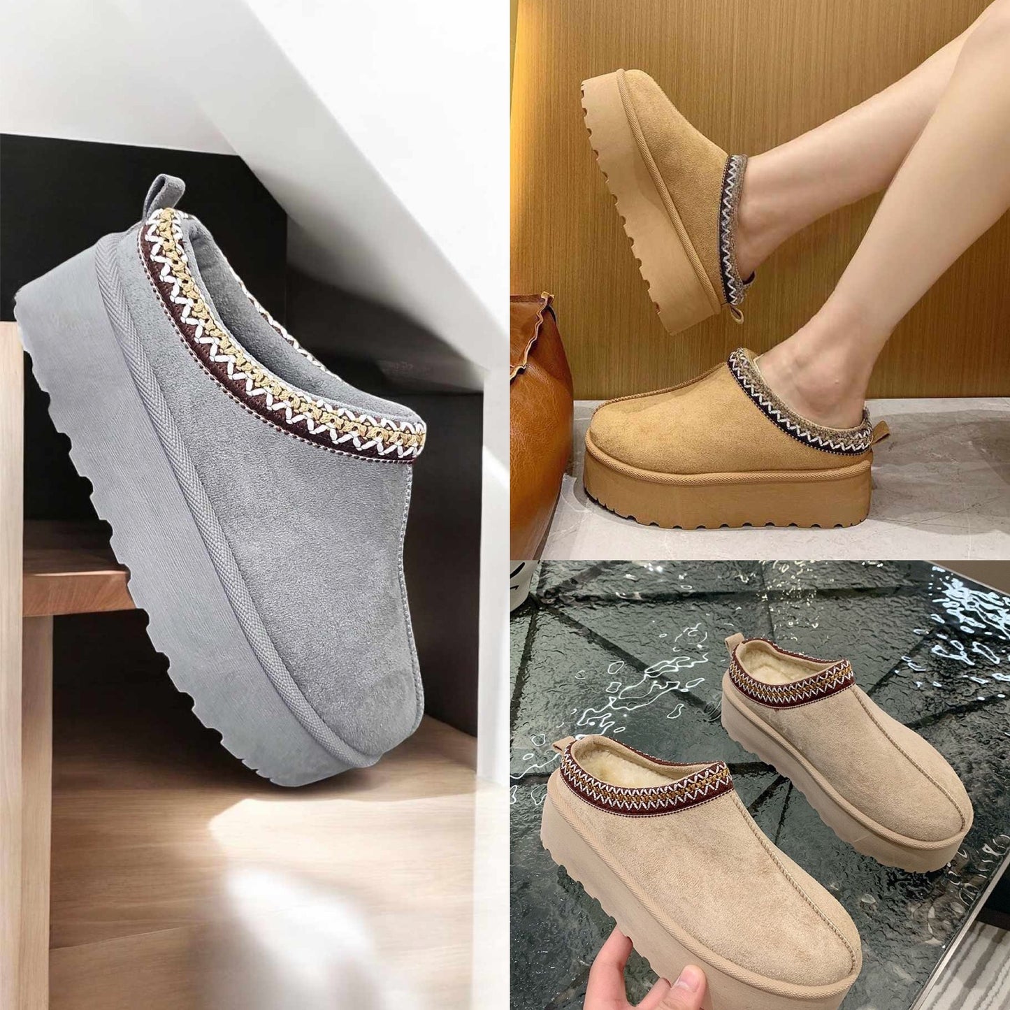 Platform Slide on Shoes - 3 Colours