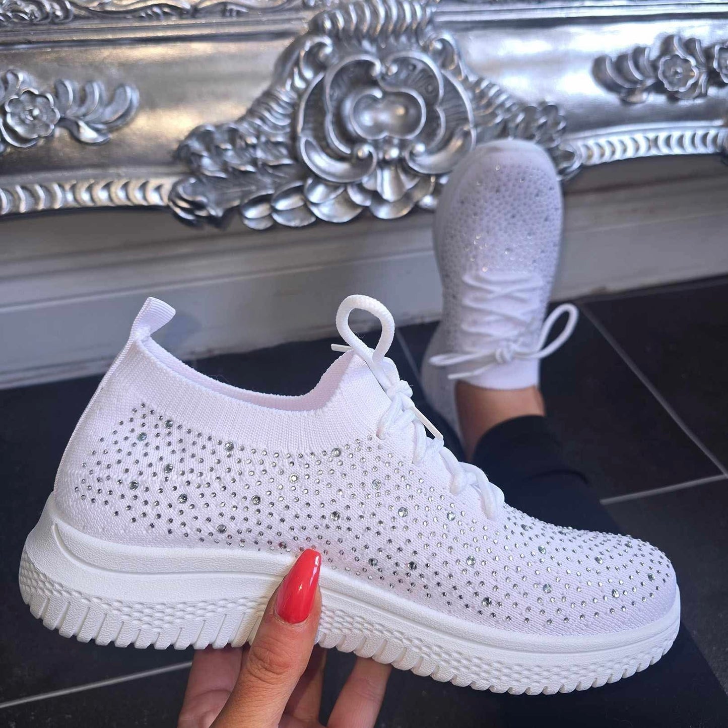 Diamante Sock Trainers- 3 Colours