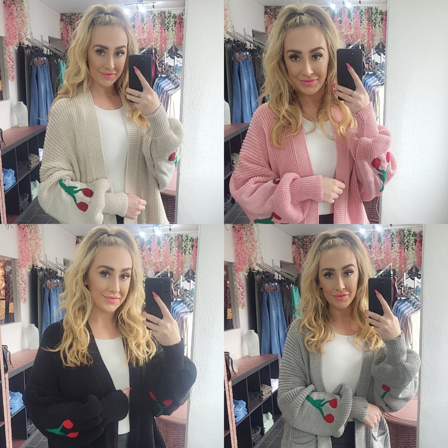 Cherry Balloon Cardigan - 4 Colours