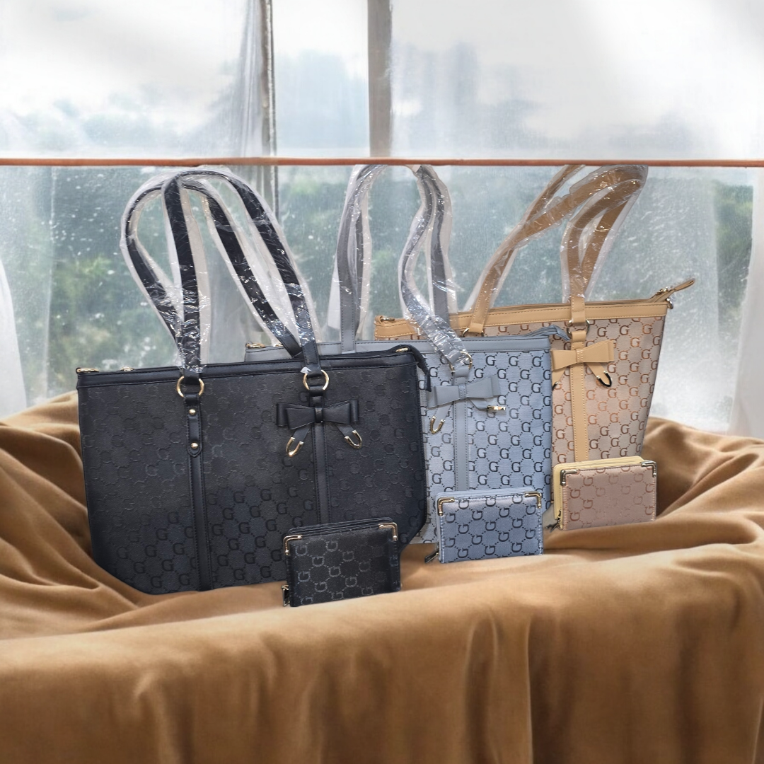 Loren Bow Bag & Purse Sets - 3 Colours