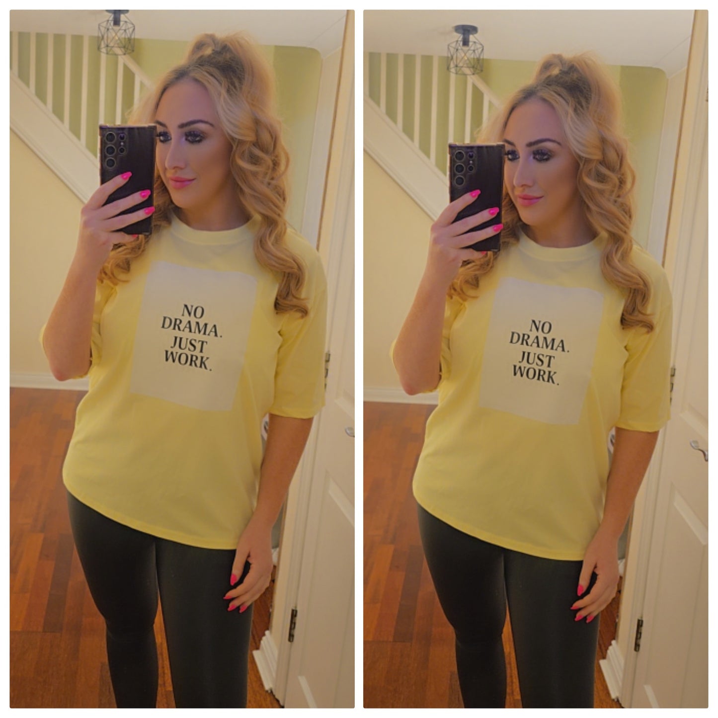 No Drama Just Work Top - Yellow