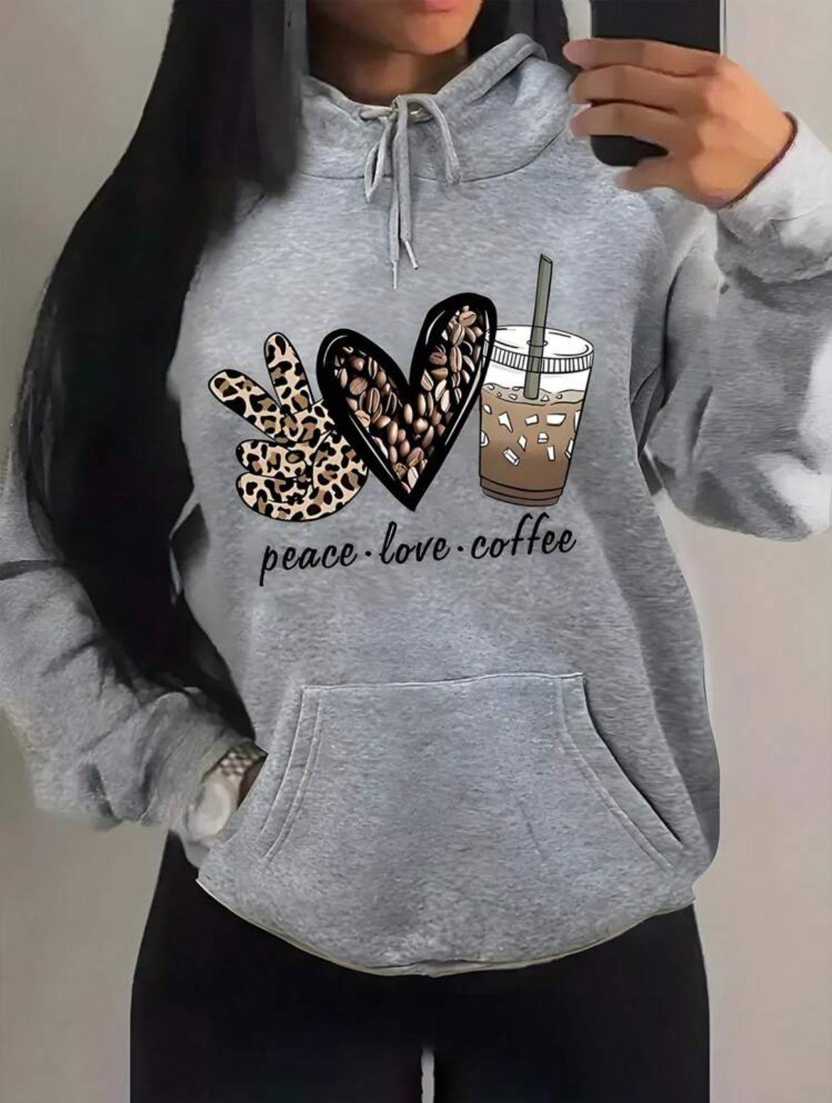 Peace Love Coffee Hoodie - 3 colours
