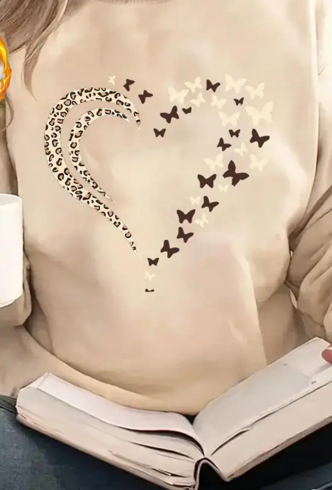 Leopard Butterfly Heart Hoody - 2 Colours