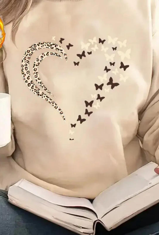 Leopard Butterfly Heart Hoody - 2 Colours