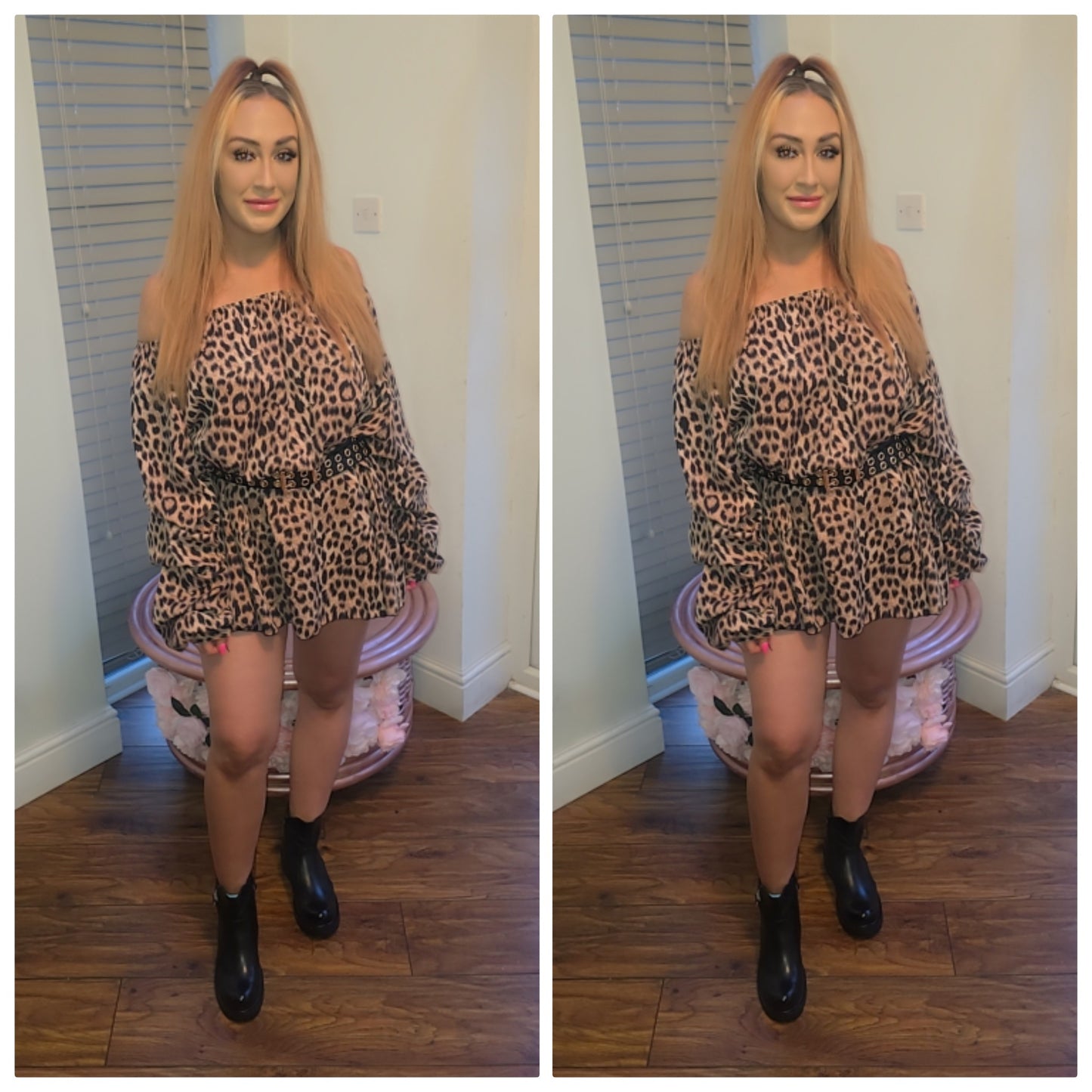 Leopard Bardot top