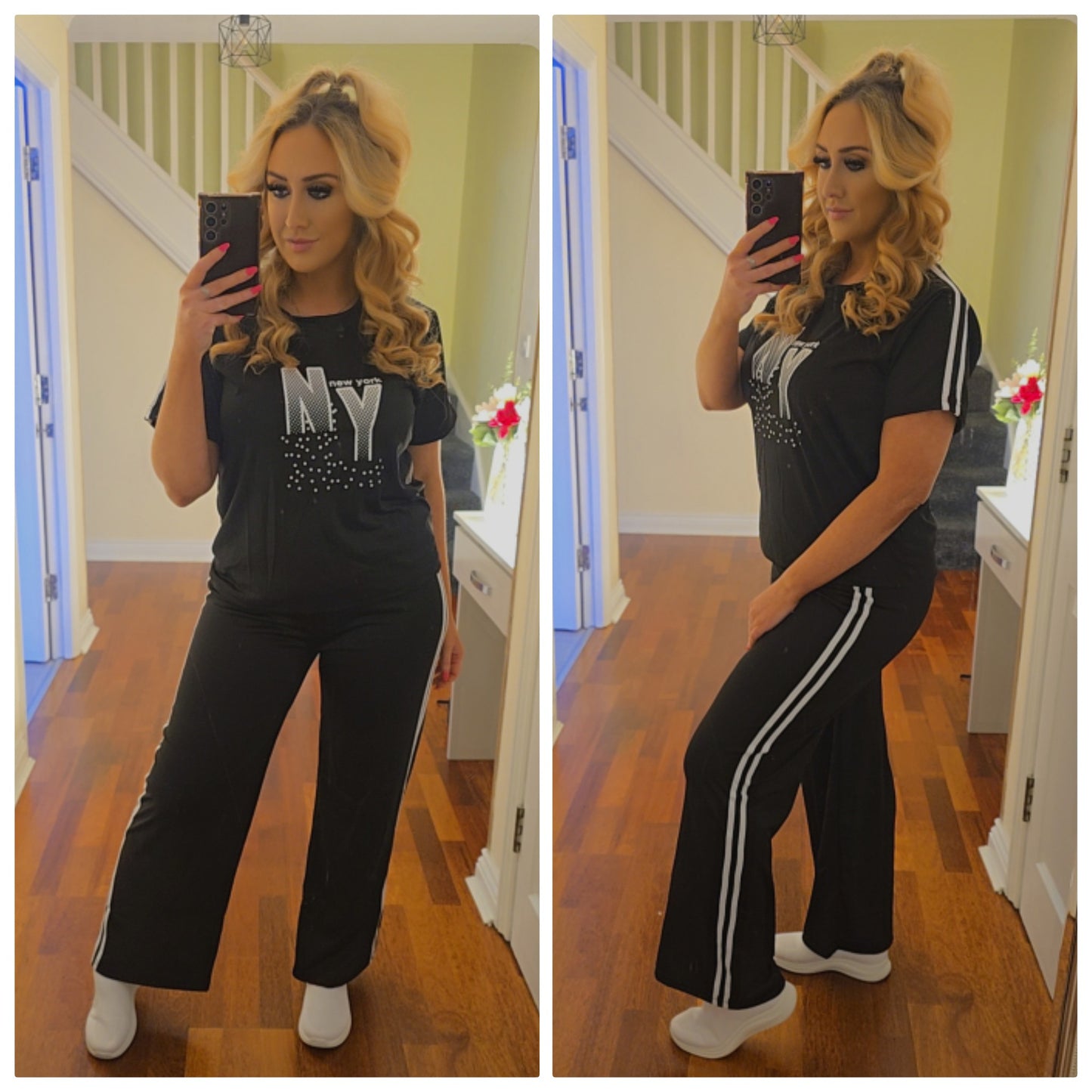 New York Top and Trouser Set - Black
