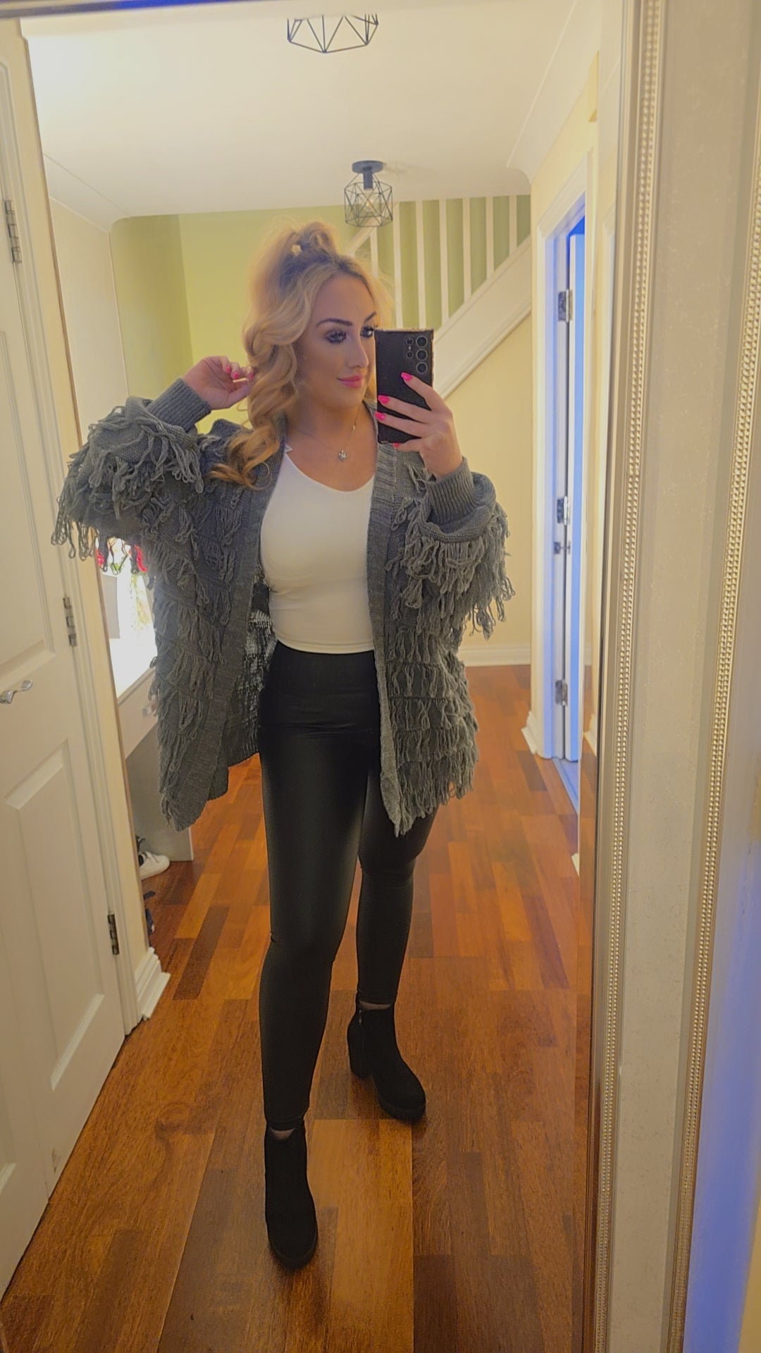 Nina Tassel Cardigan - Charcoal
