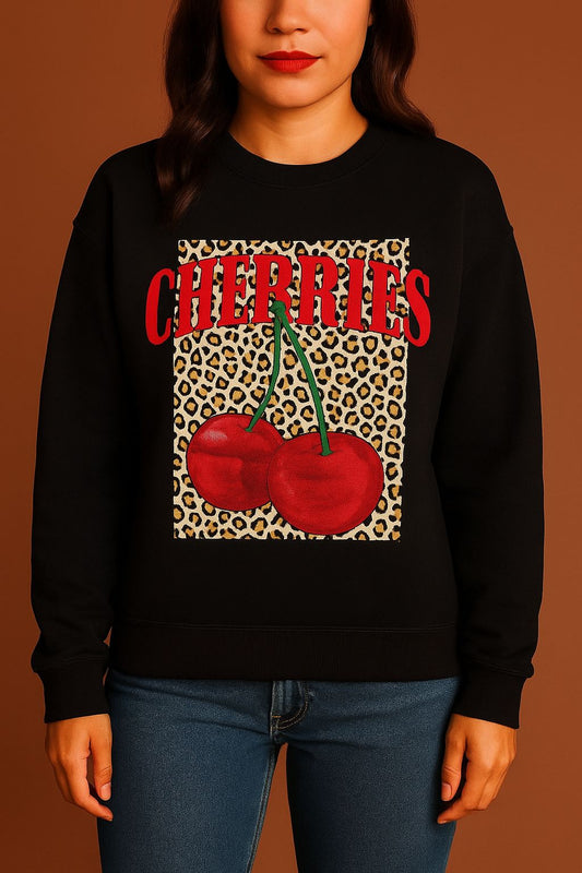 Leopard cherries sweater - 2 colours
