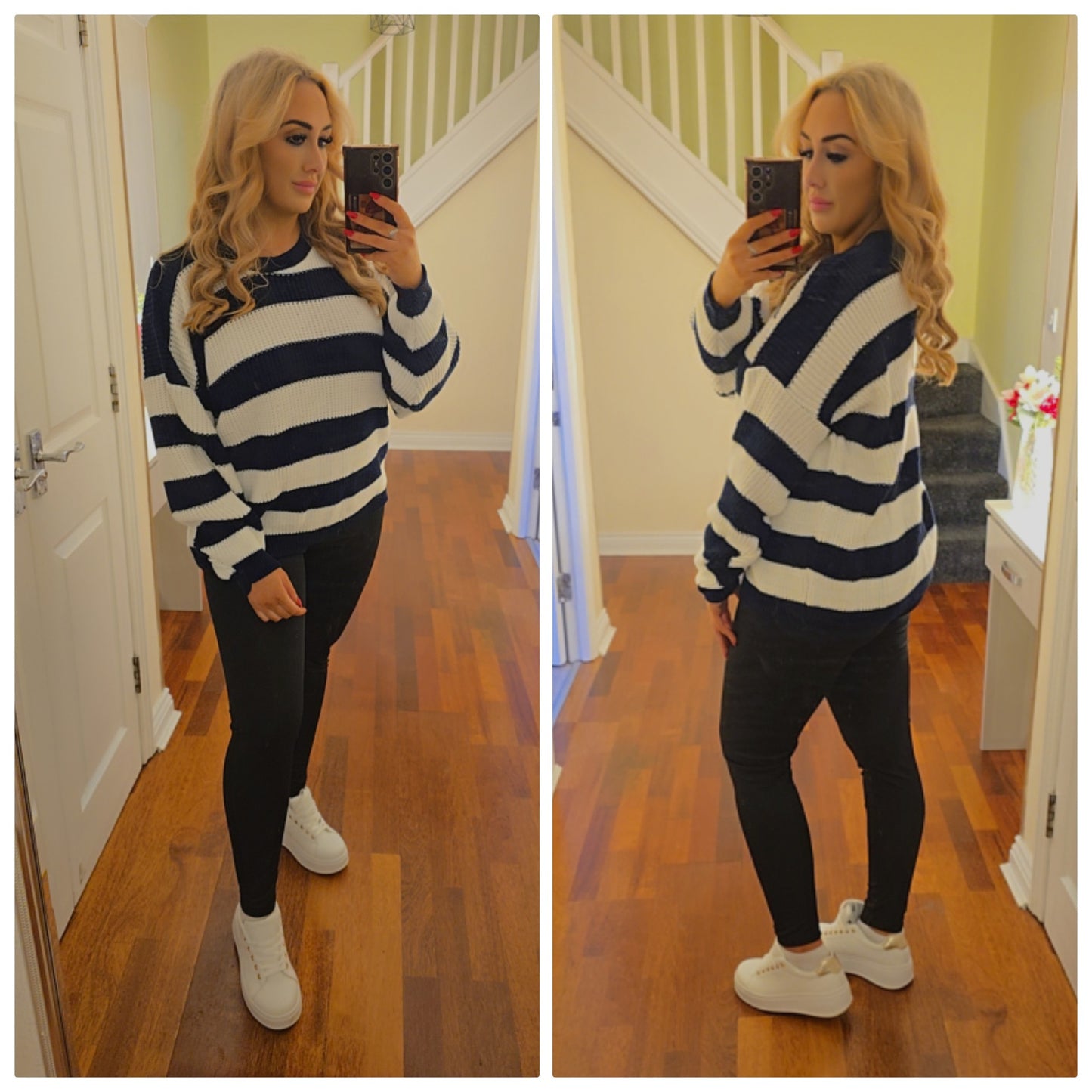 Reagan Stripe jumper - Black