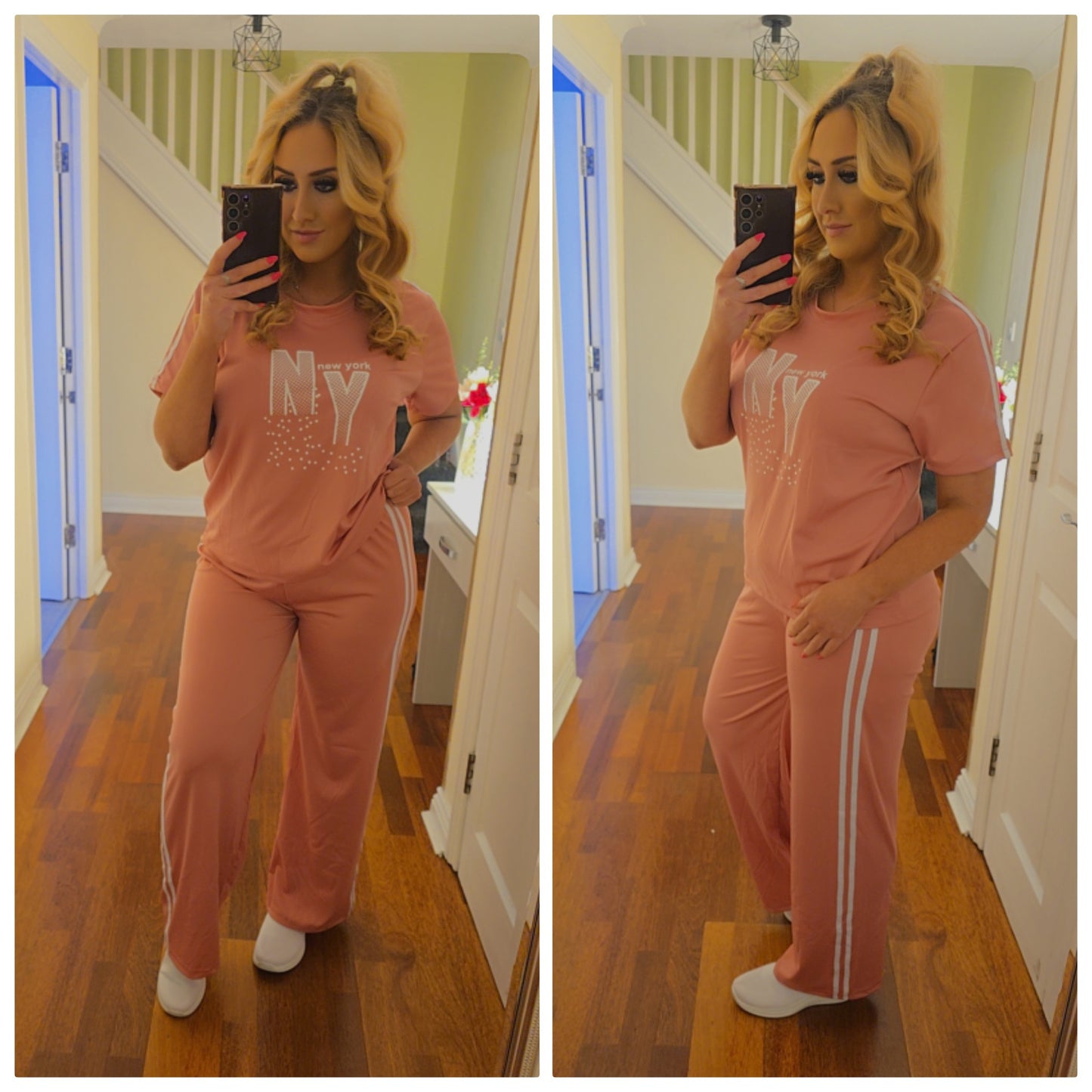 New York Top and Trouser Set - Pink