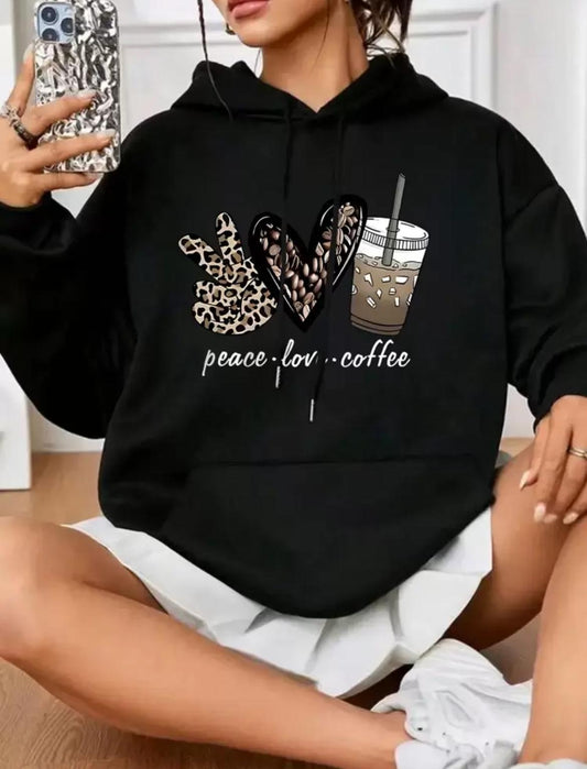 Peace Love Coffee Hoodie - 3 colours