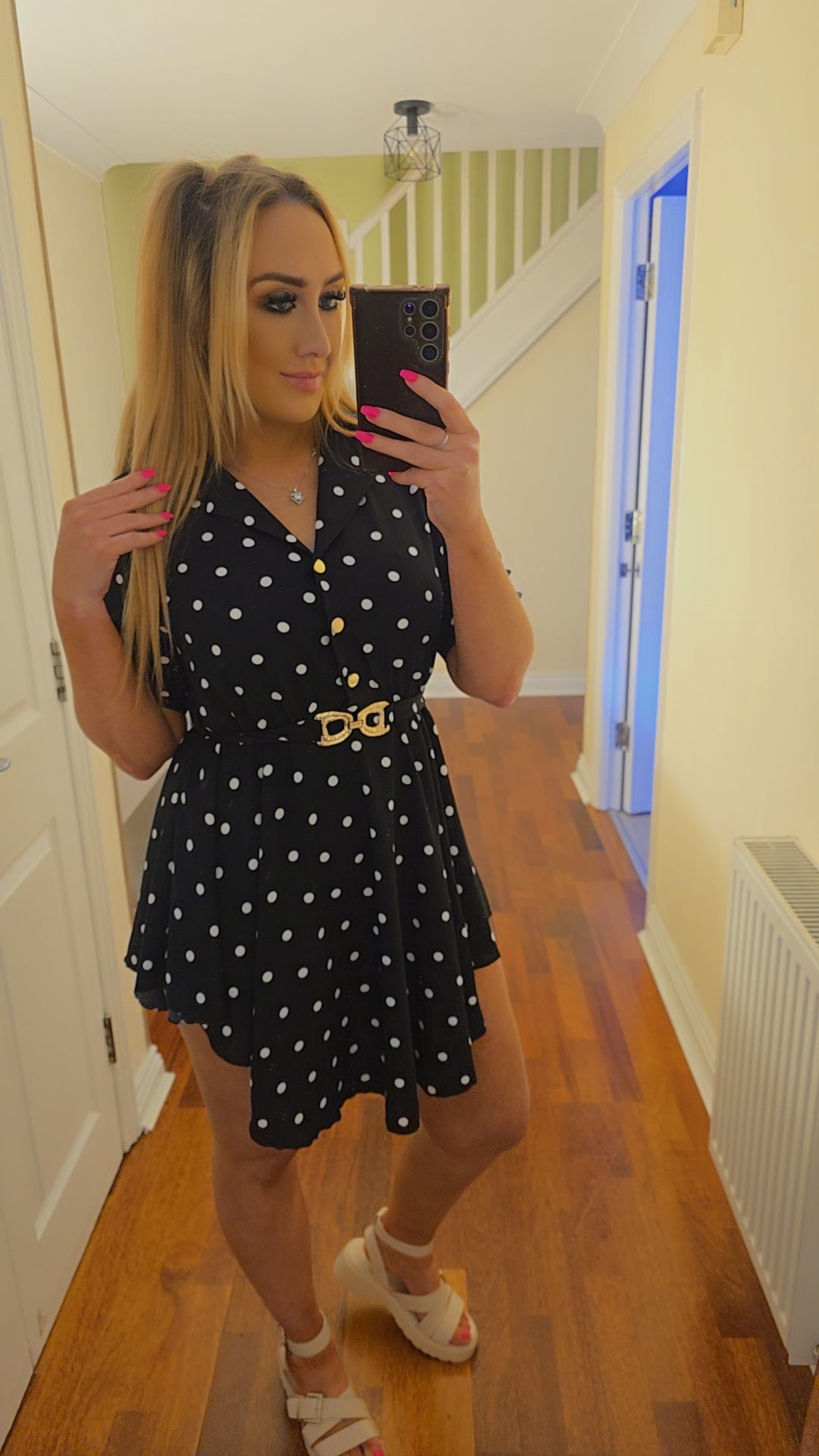 Jasmin Polka Dot Dress - Black