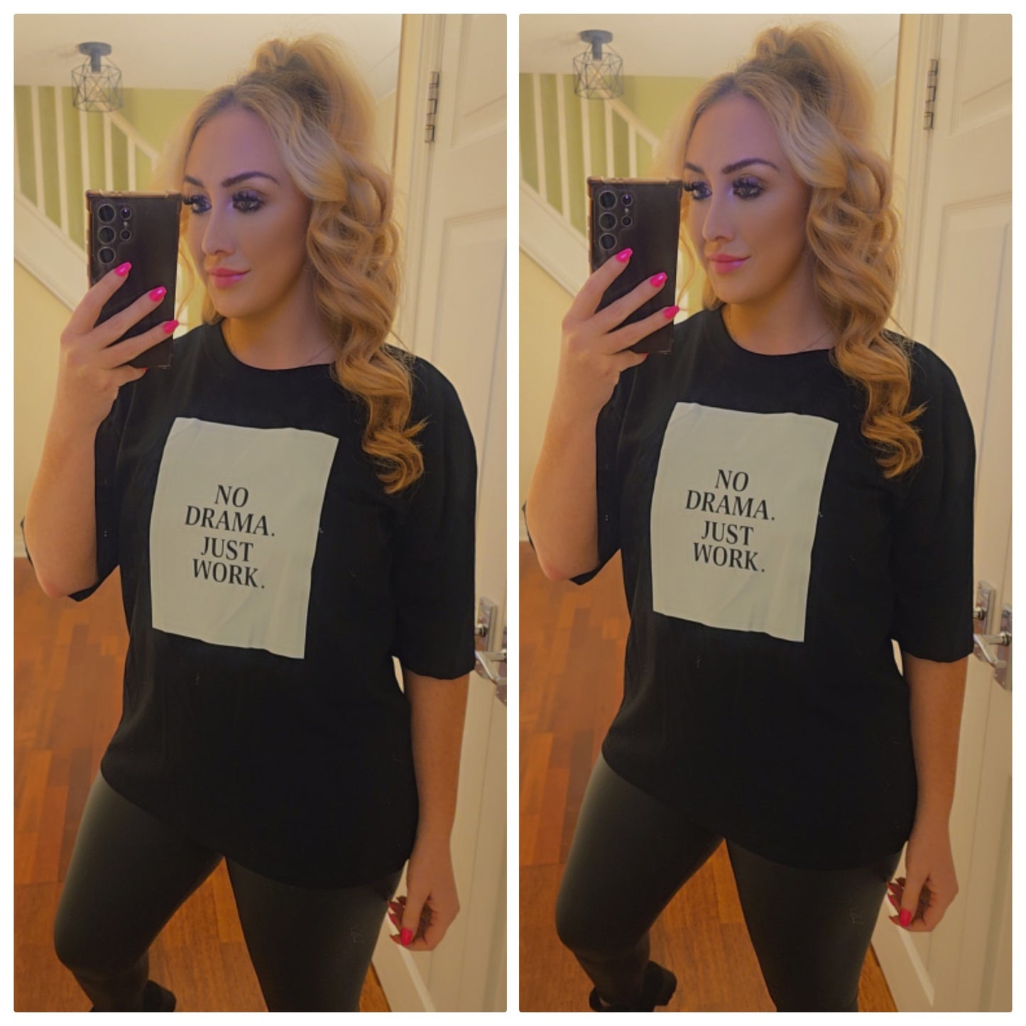 No Drama Just Work Top - Black