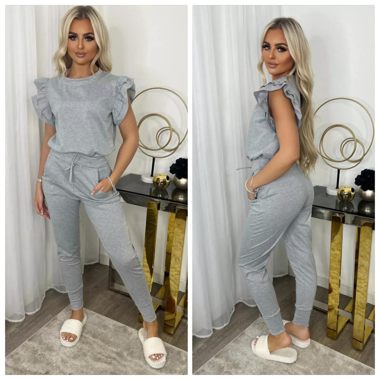 Frill sleeve loungesuit - 5 colours