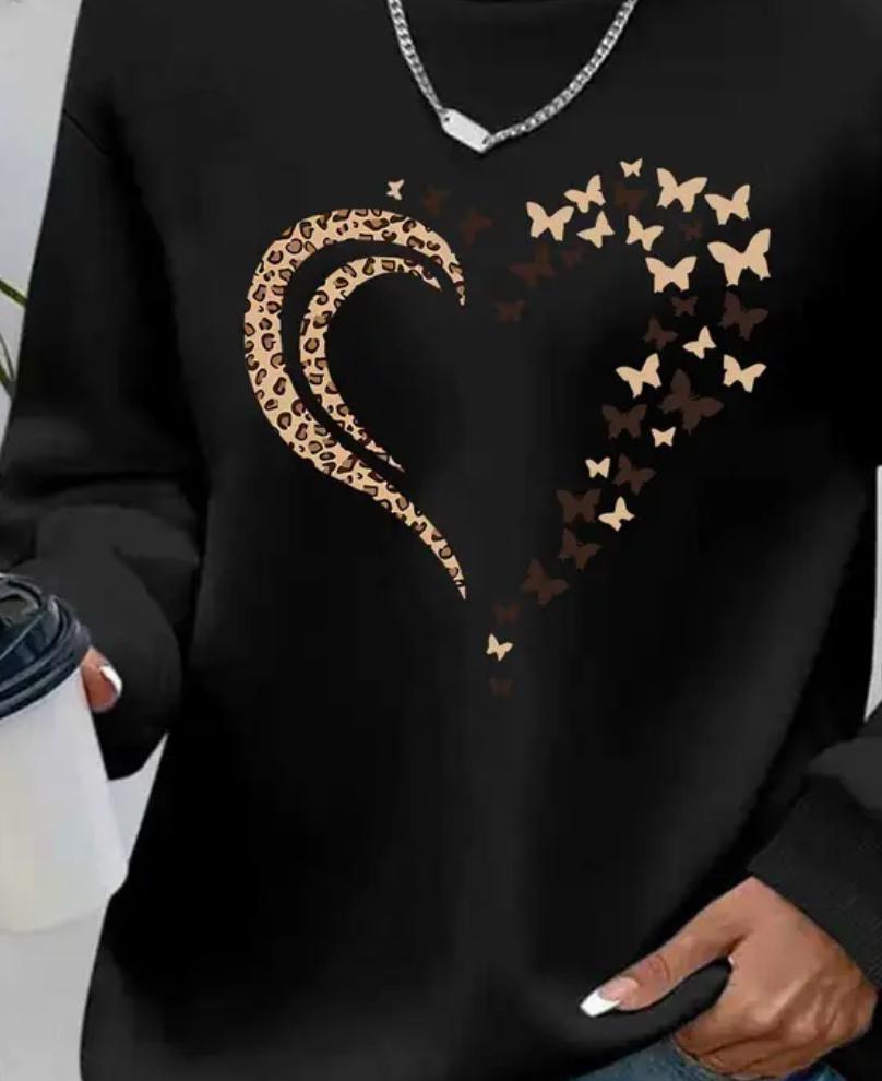 Leopard Butterfly Heart Hoody - 2 Colours