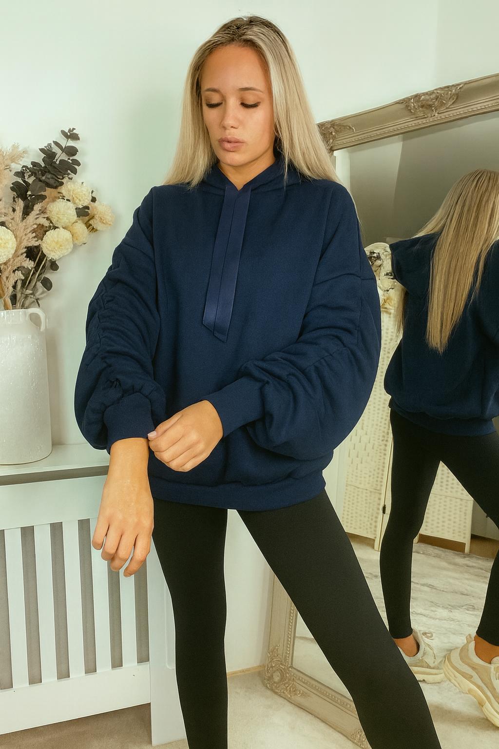 Ruffled Sleeve Oversized hoodie - 13 Colours