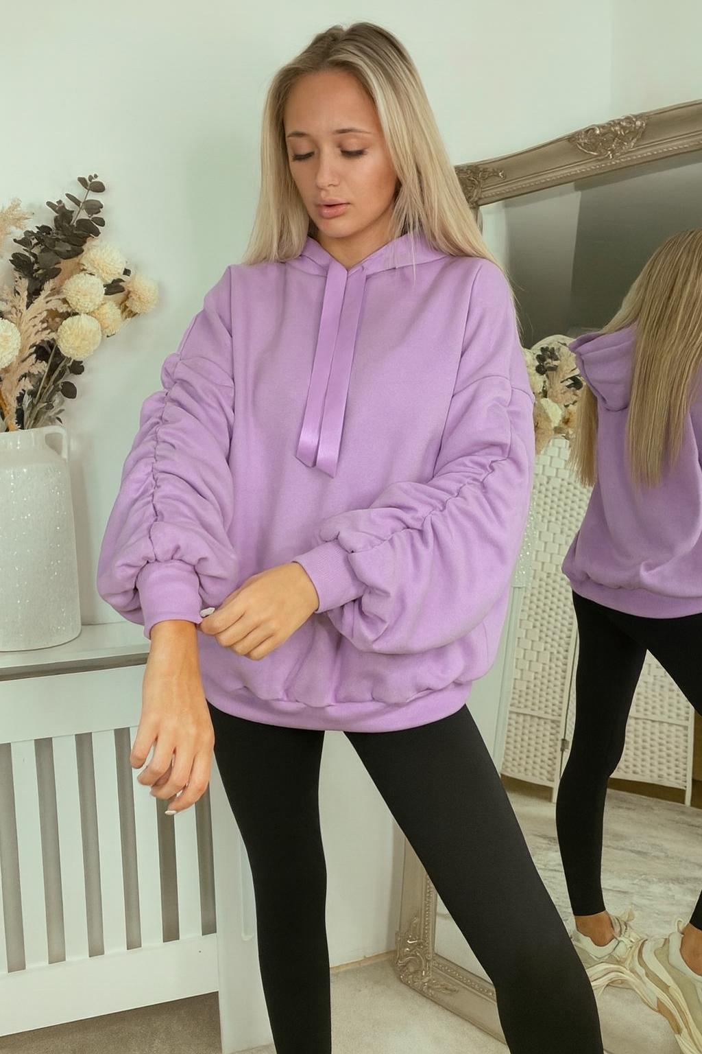 Ruffled Sleeve Oversized hoodie - 13 Colours