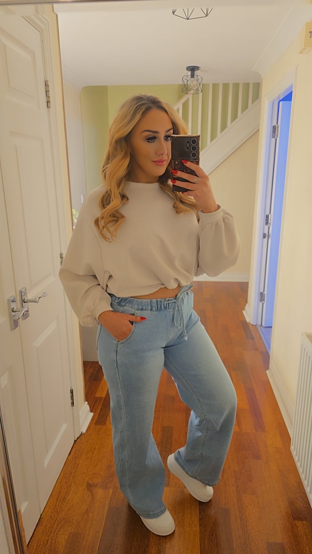 Batwing Cropped jumper - Beige