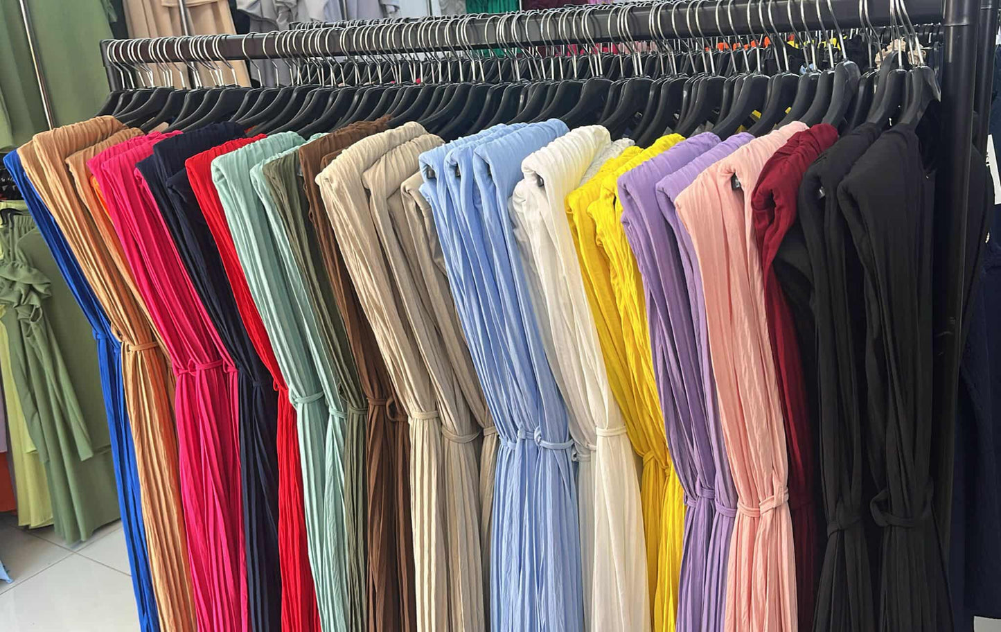 Pleated Maxi Dresses - 11 Colours
