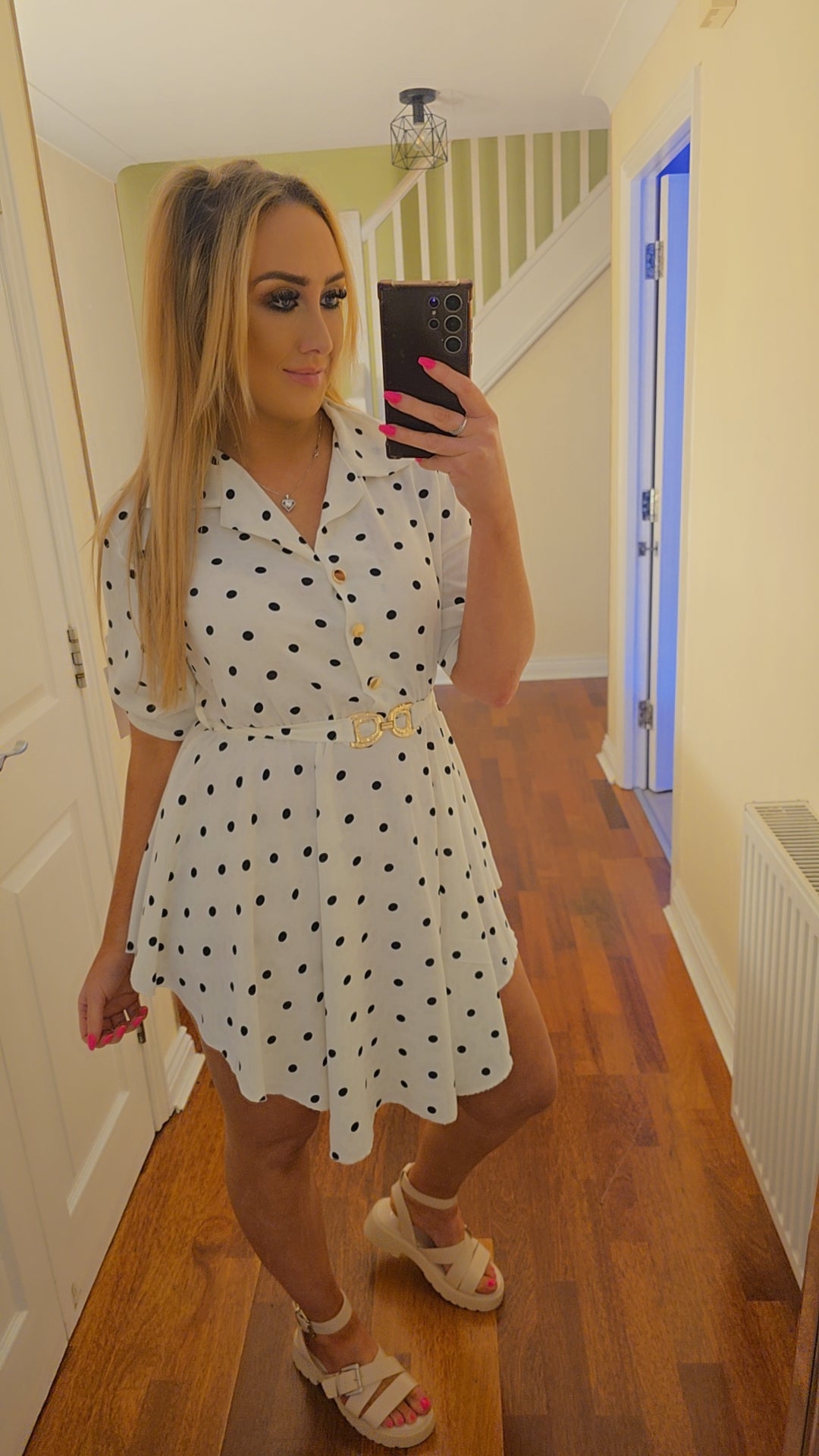 Jasmin Polka Dot Dress - White