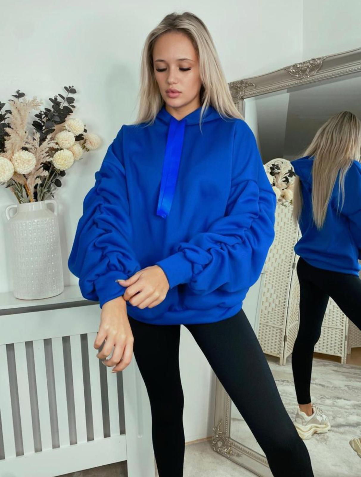 Ruffled Sleeve Oversized hoodie - 13 Colours