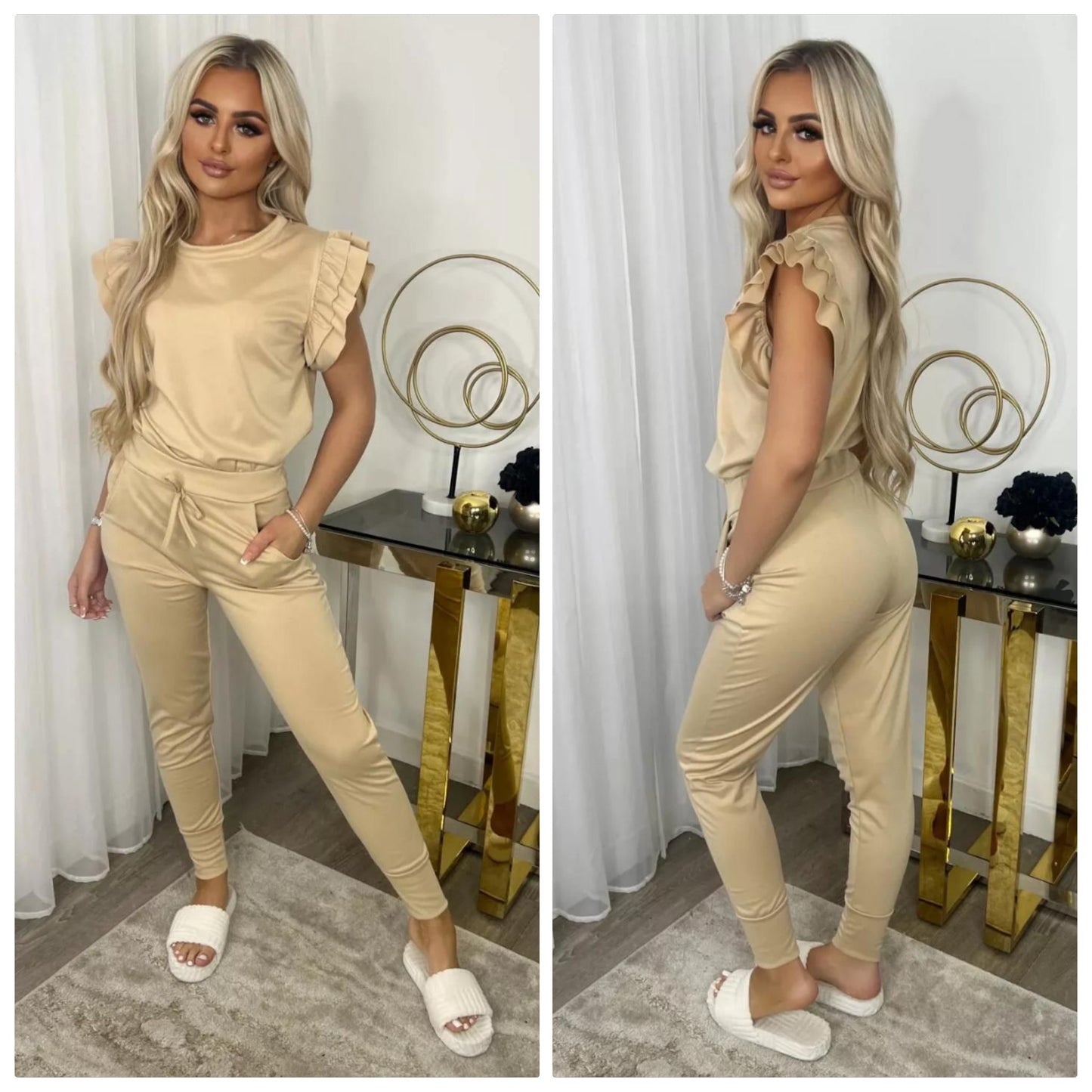 Frill sleeve loungesuit - 5 colours