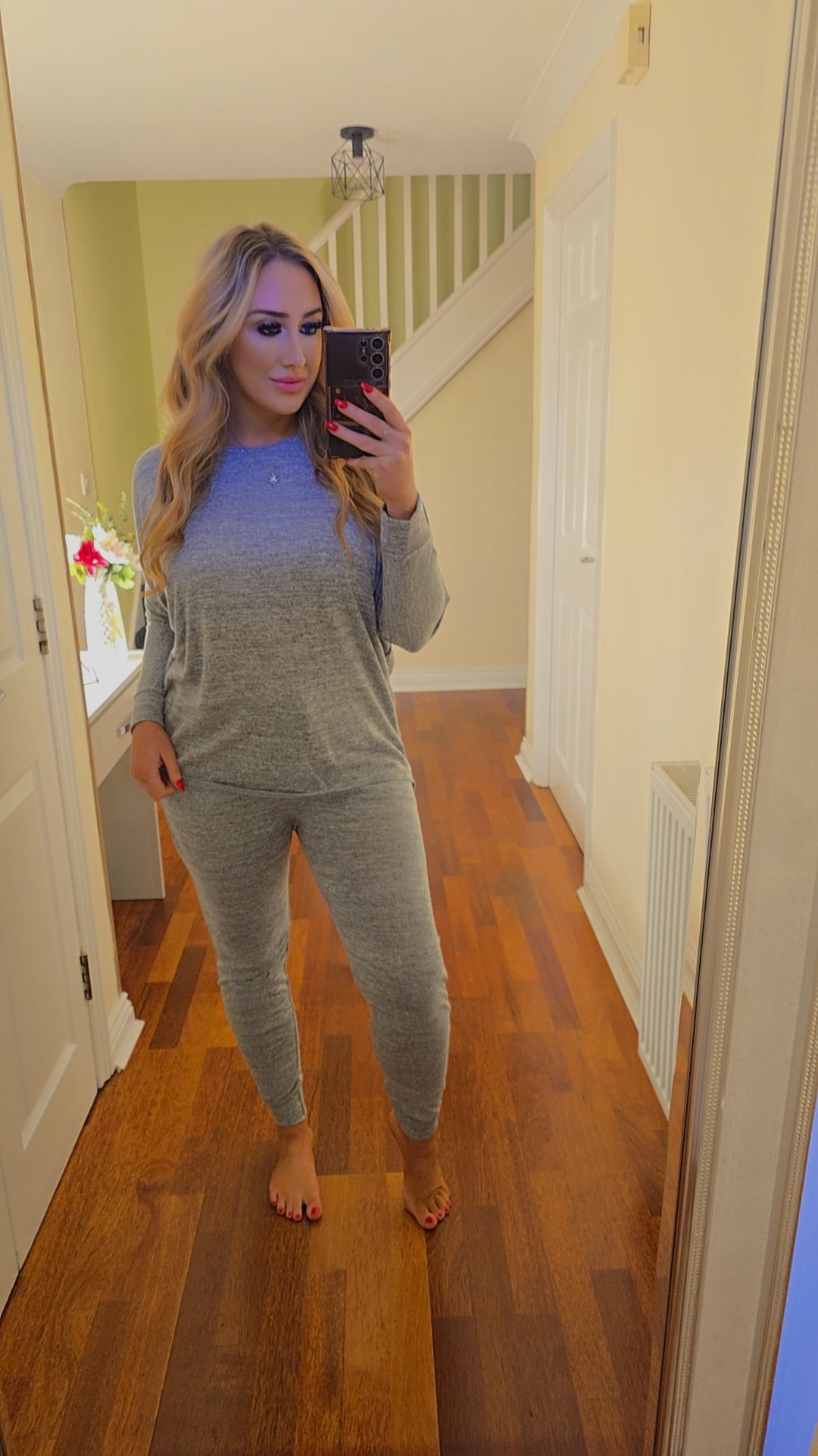 Keira High low lounge set - Light Grey