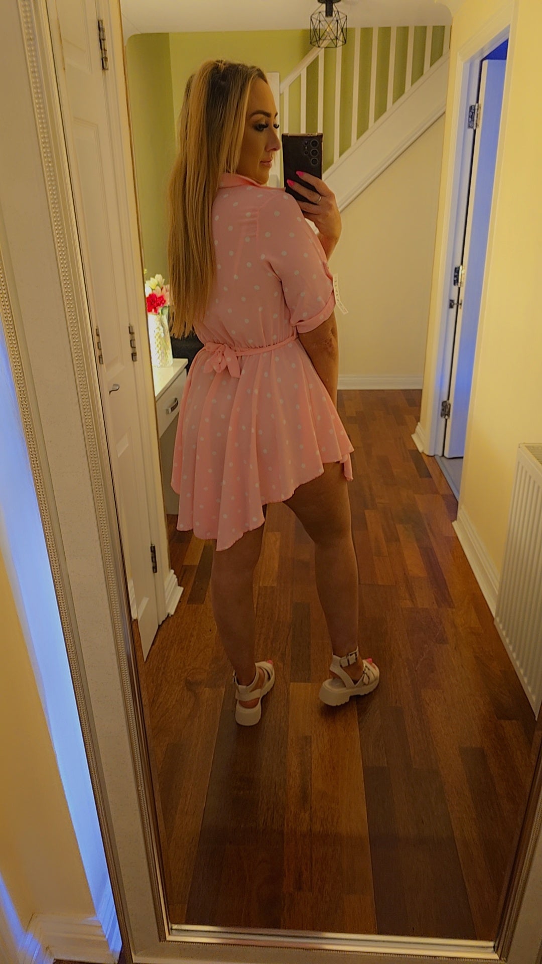 Jasmin Polka Dot Dress - Pink