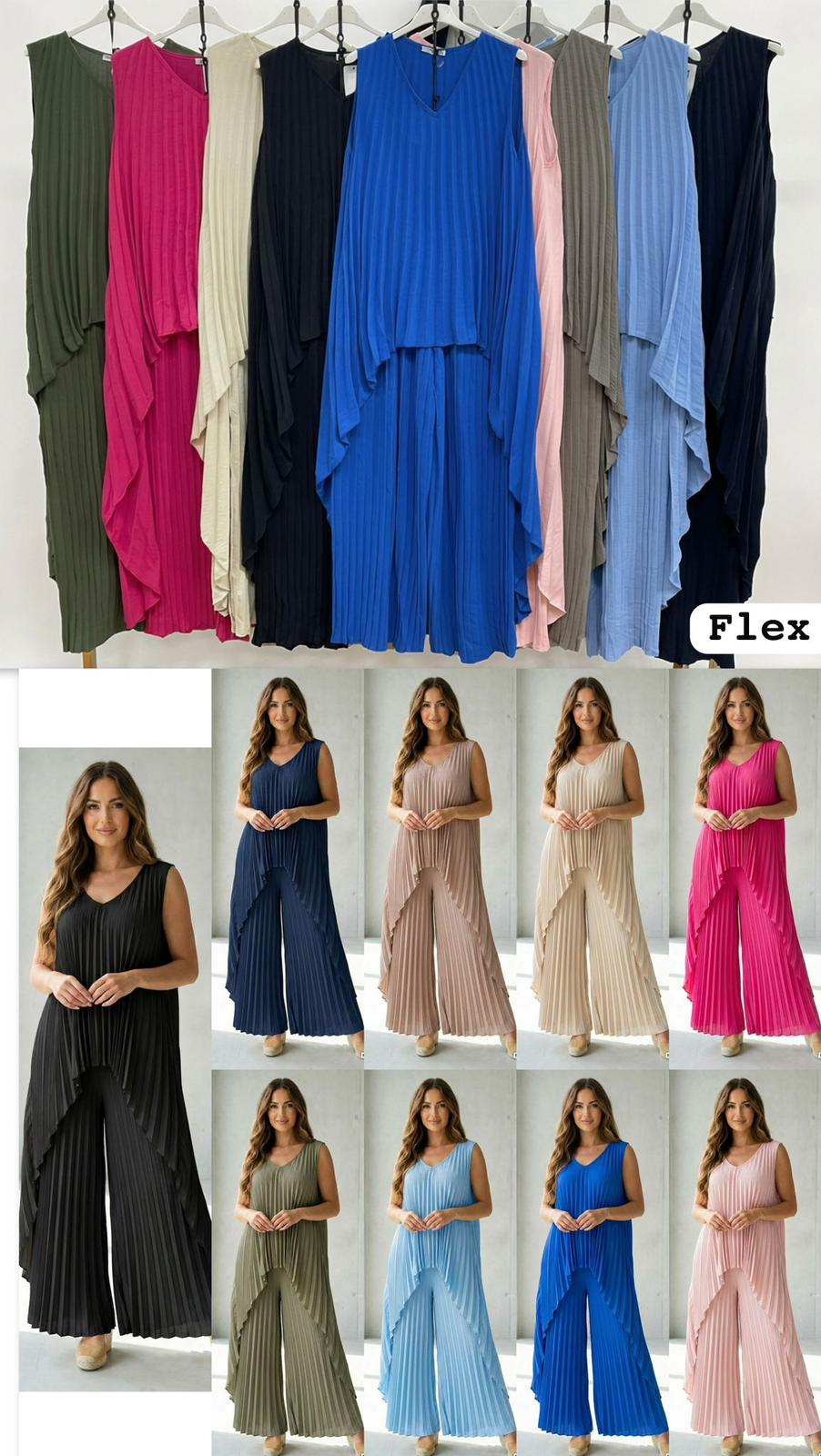 Pleated Two Piece sets - 9 Colours