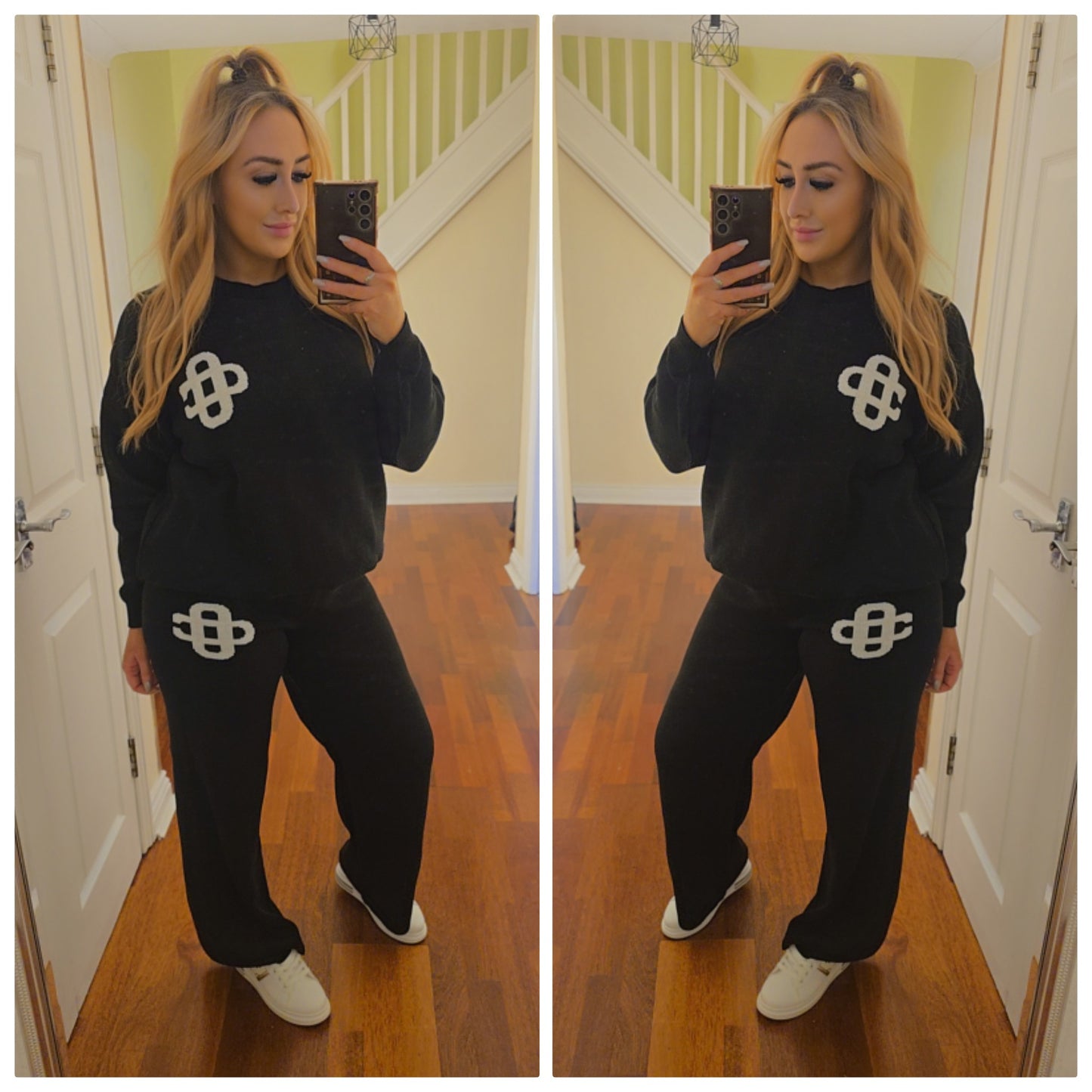 Michaela soft knit tracksuit - Black