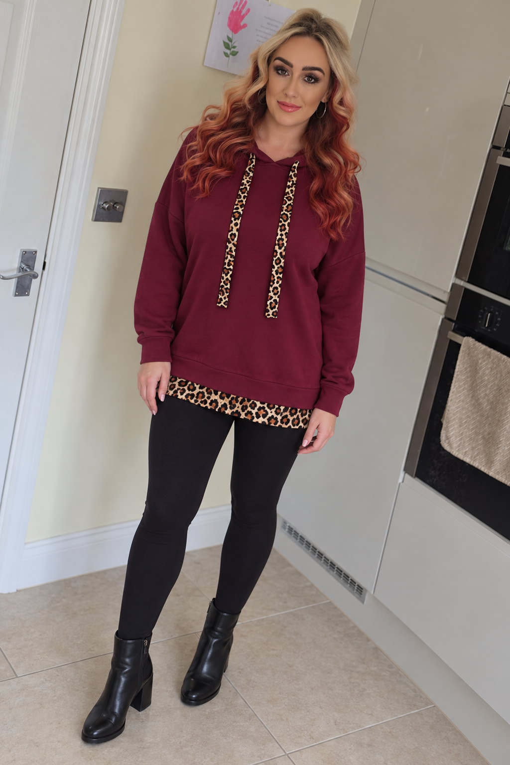 Leopard Trim Hoodies - 8 Colours