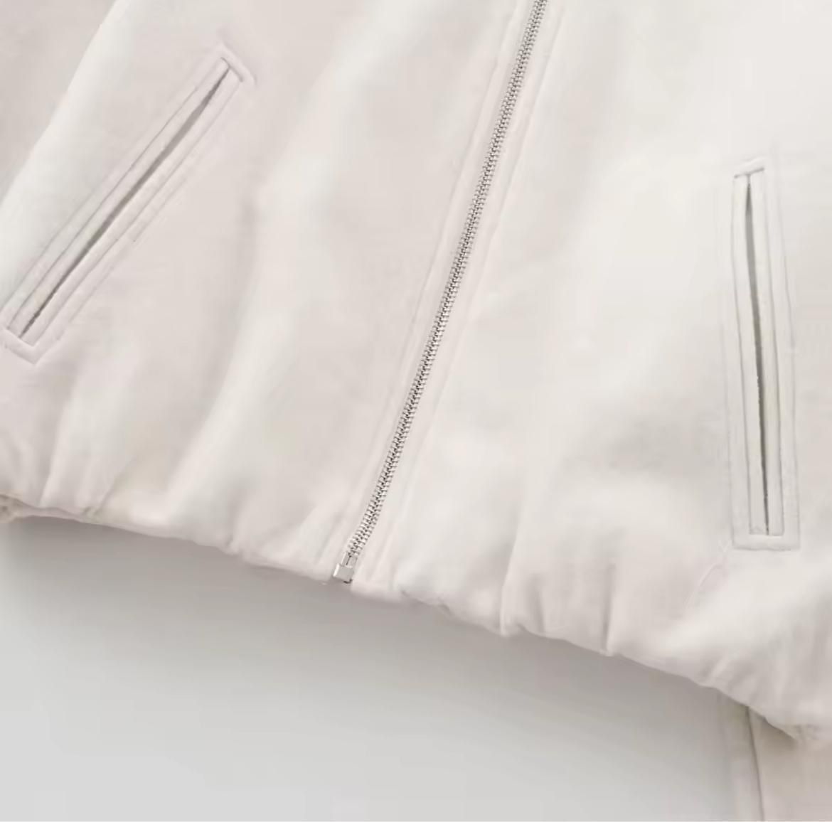 Balloon sleeve zip up jacket