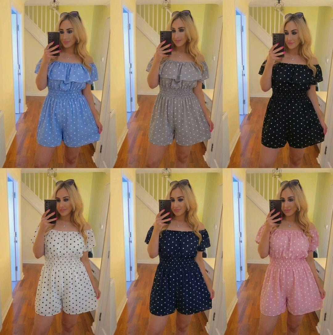 Polka Dot Playsuit - 6 Colours
