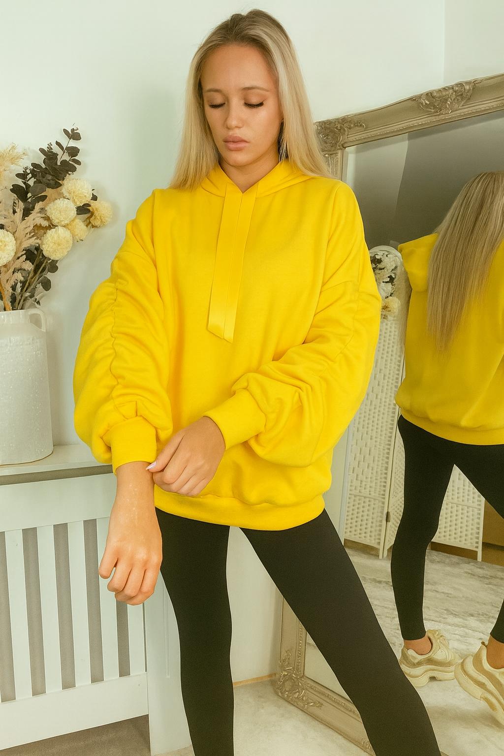 Ruffled Sleeve Oversized hoodie - 13 Colours