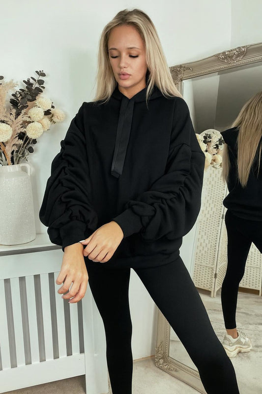 Ruffled Sleeve Oversized hoodie - 13 Colours