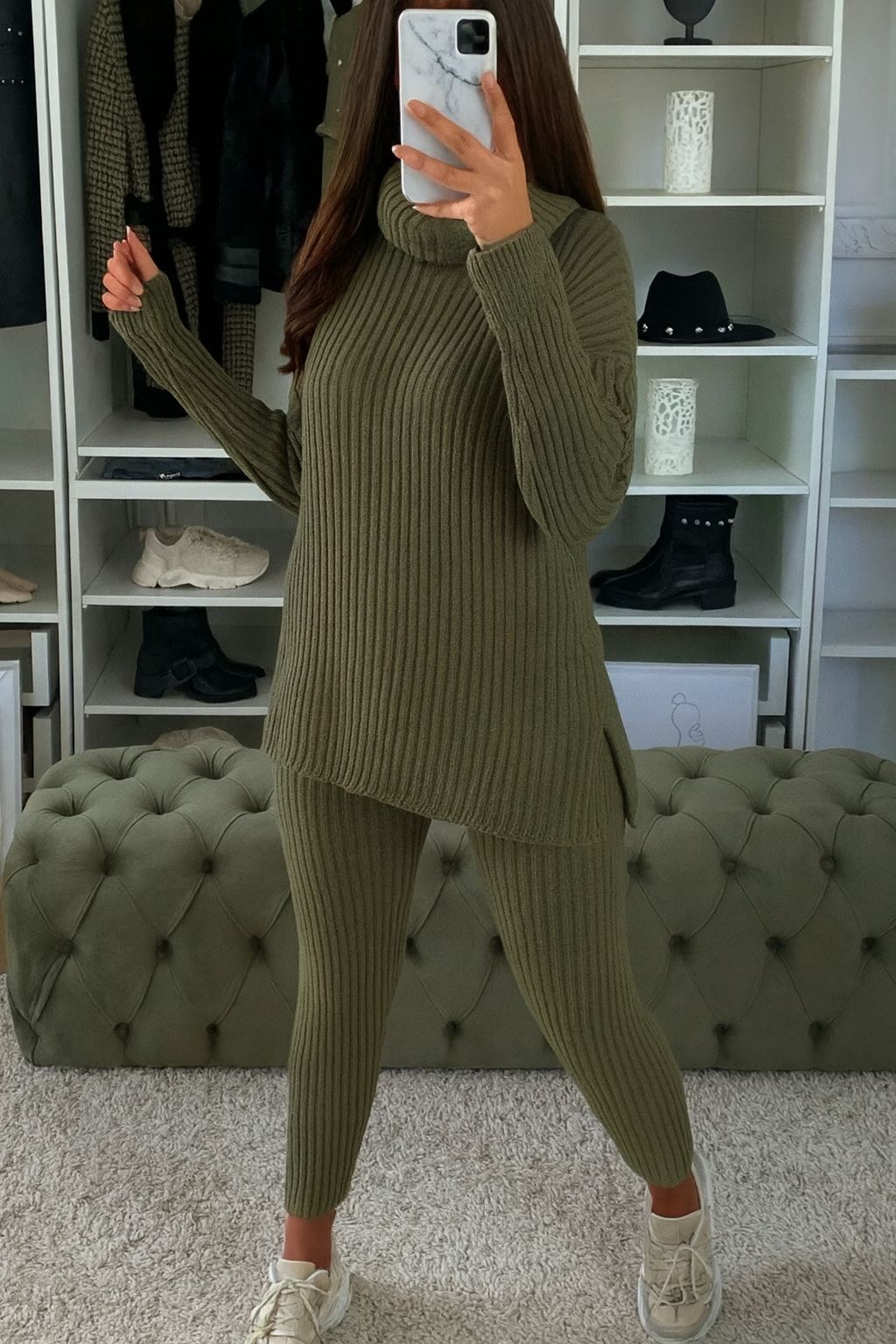 Isla Ribbed  roll neck lounge suit - 8 Colours