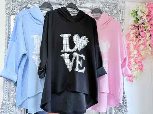 Diamanté Love Hoody