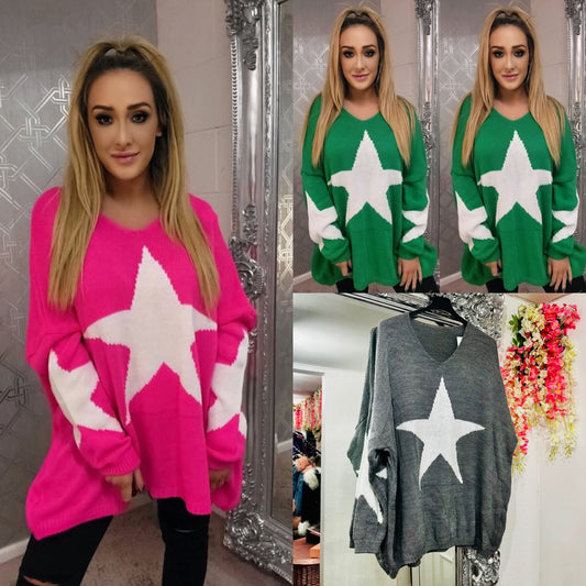 Star Knitted Sweater 3- Colours