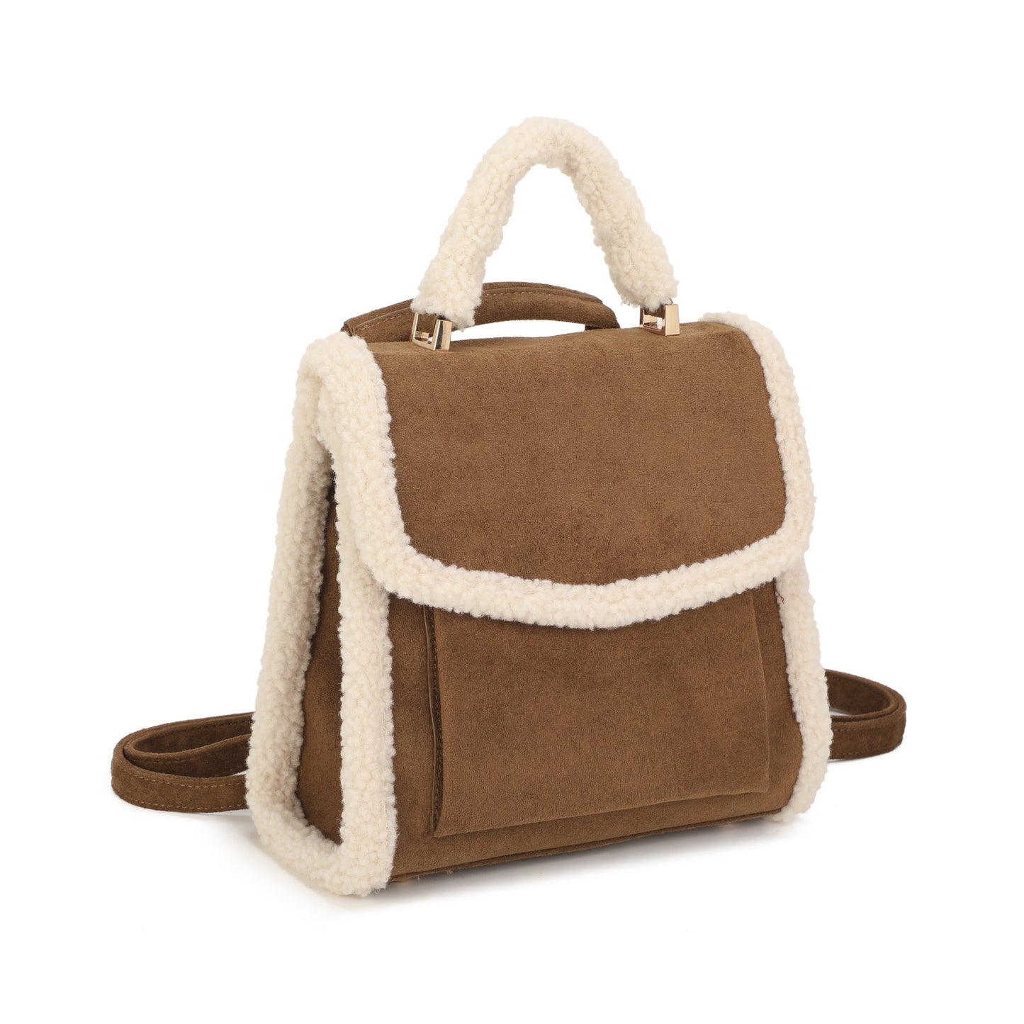 Sherpa Trim Suede Backpack - 5 Colours