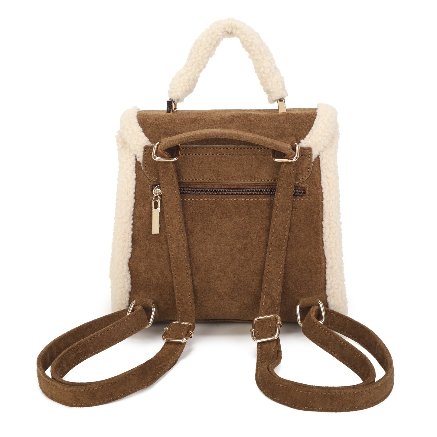Sherpa Trim Suede Backpack - 5 Colours