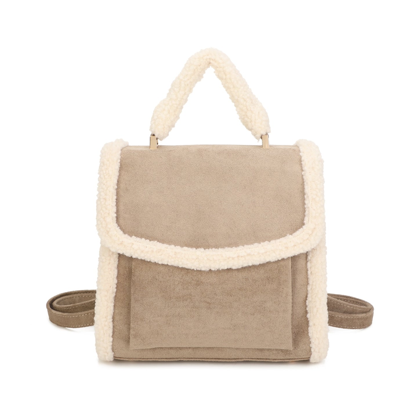 Sherpa Trim Suede Backpack - 5 Colours