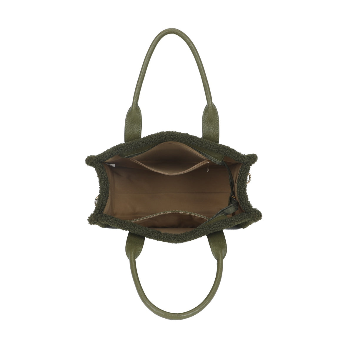 Teddy Trim Tote Bag with Shoulder Strap - 6 Colours