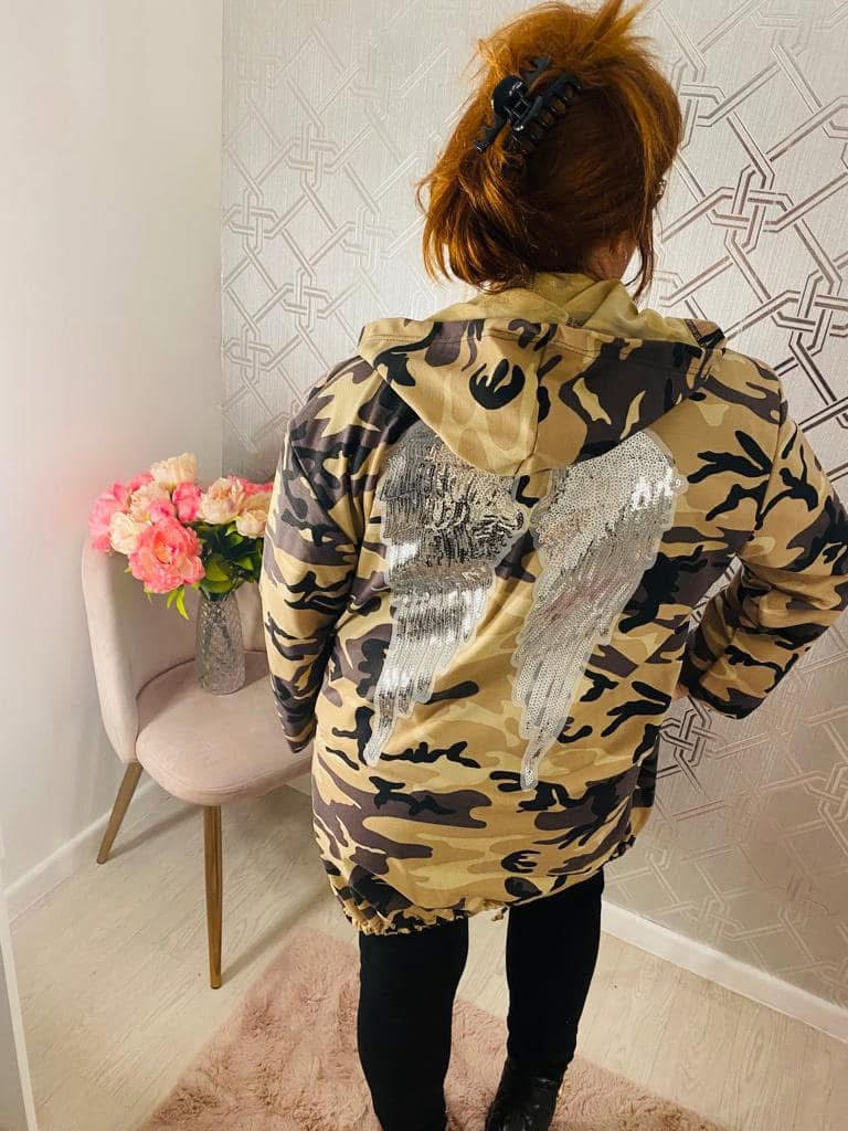 Camouflage Sequin Wing Jacket