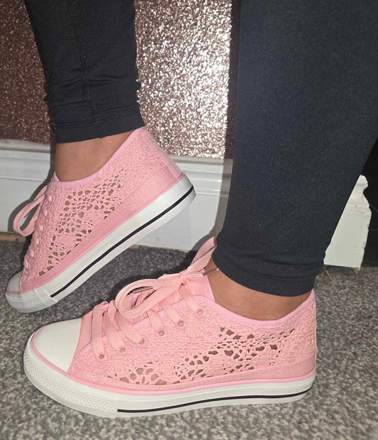 DEAL OF THE DAY lace pumps - Pink