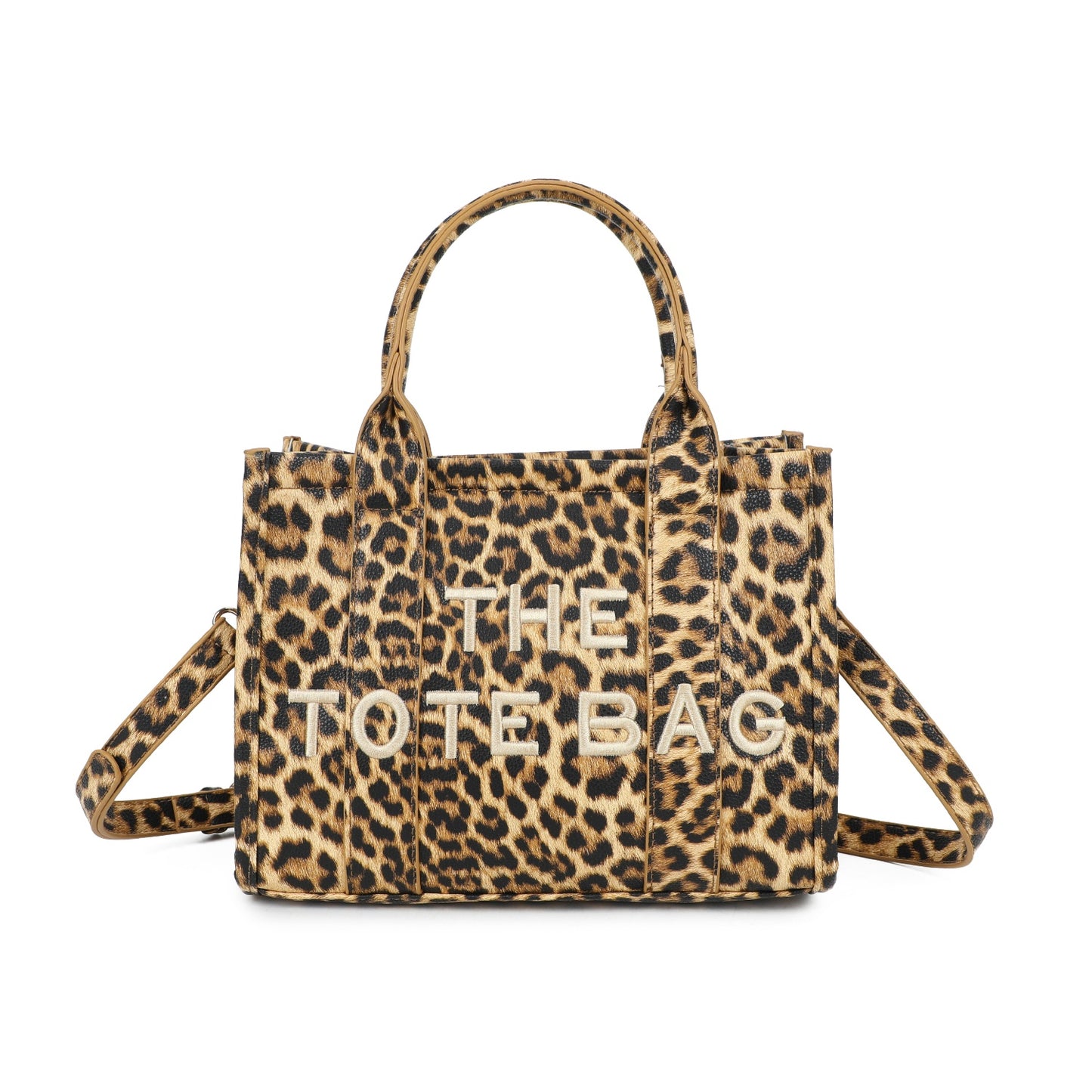 Small leopard bag and purse set - Dark Brown