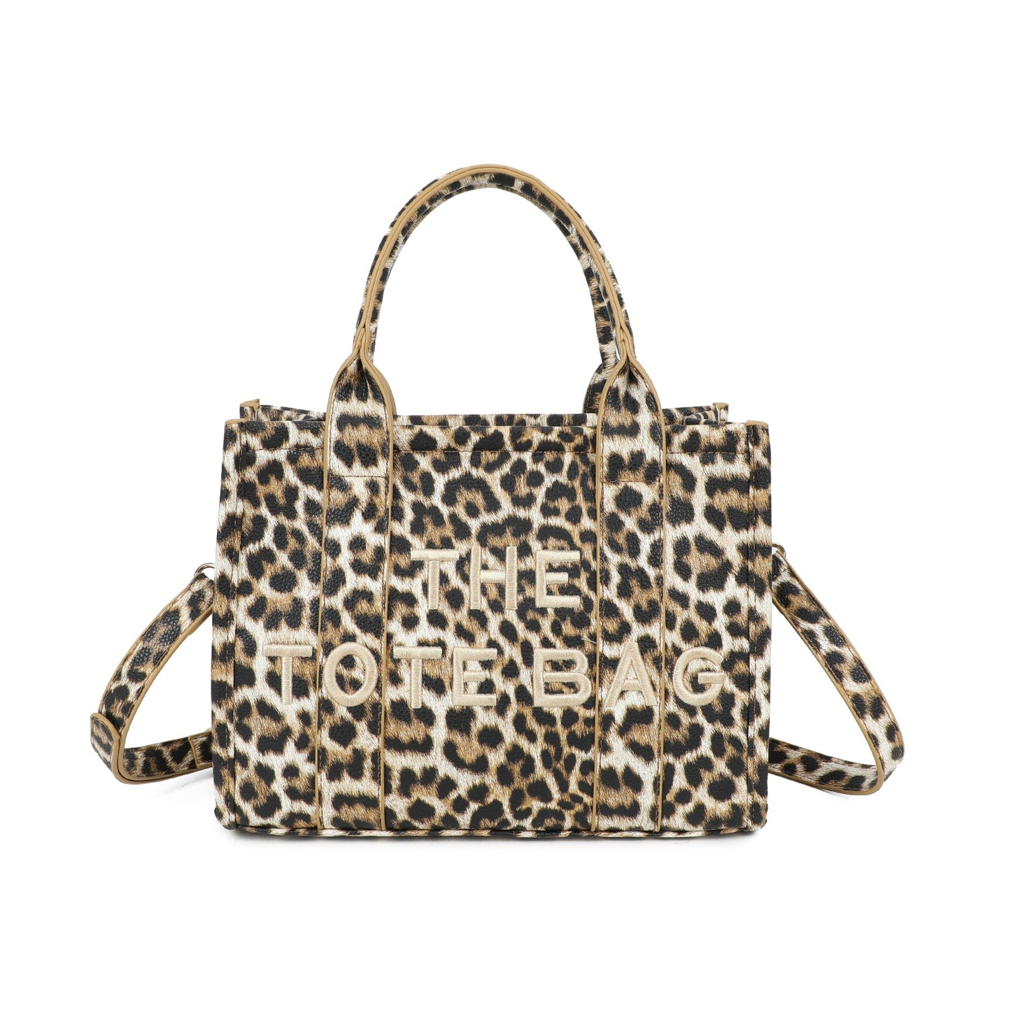 Small leopard bag and purse set - light Brown